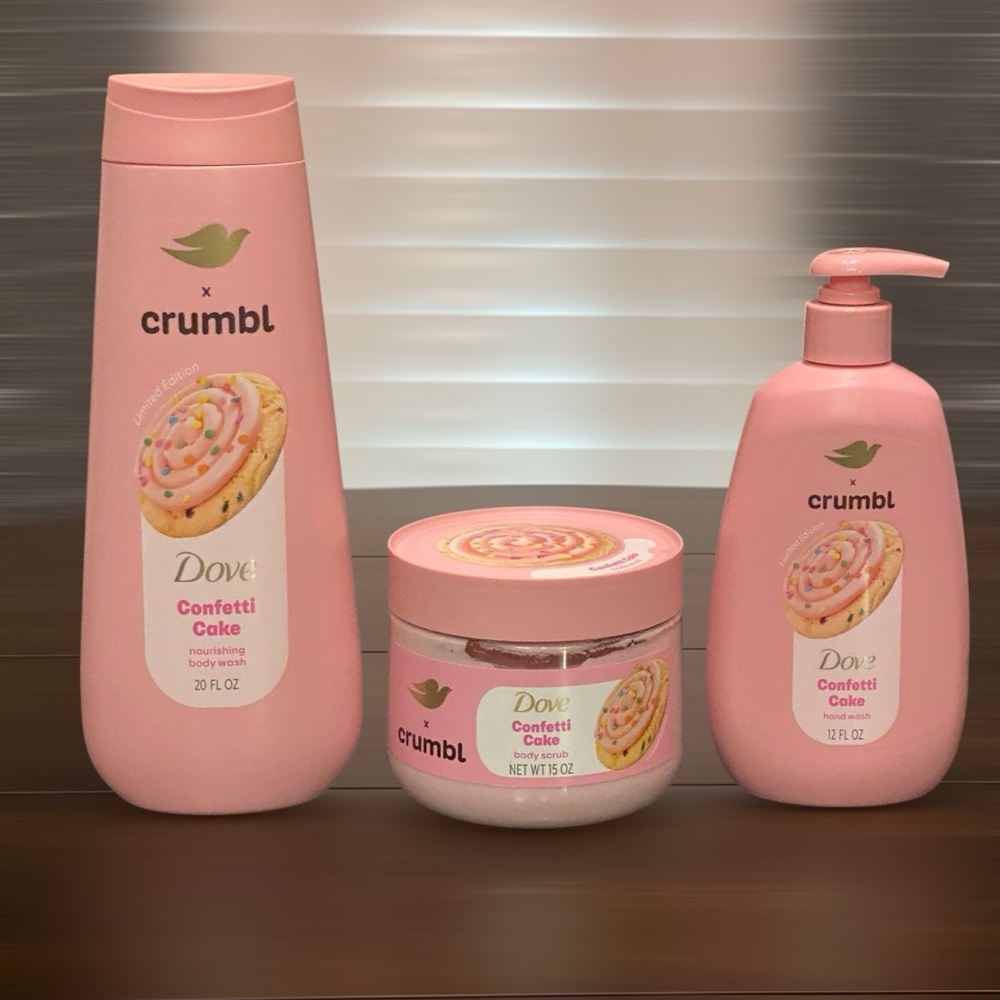 Setβ of 3 Limited Edition Dove x Crumblβ Confetti Cake Bundle
